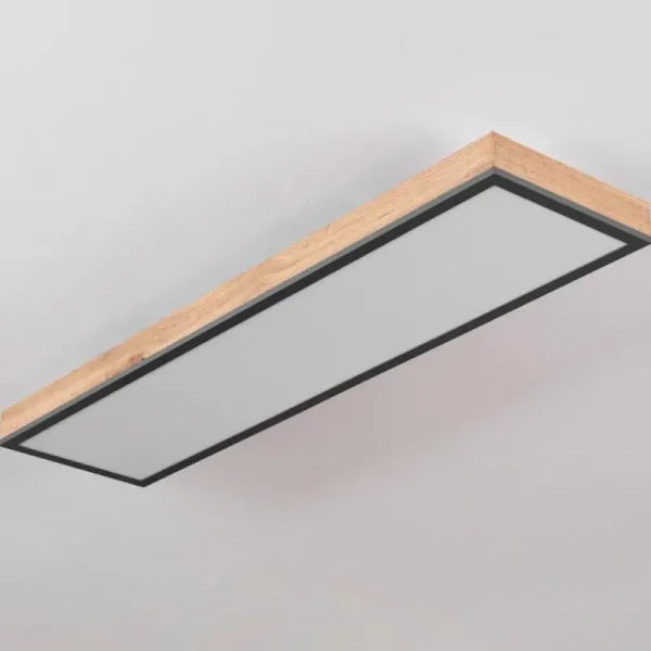 hofstein Plafonnier Salmi LED Couleur bois, Noir, Blanc, 1 lumière, Télécommandes* Lampes Modernes