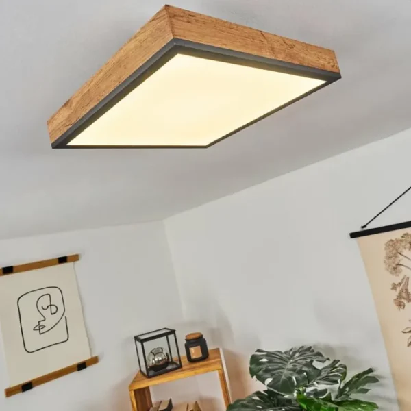 hofstein Plafonnier Salmi LED Couleur bois, Noir, Blanc, 1 lumière* Lampes Modernes