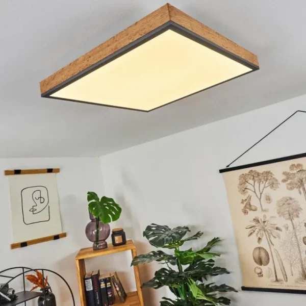 hofstein Plafonnier Salmi LED Couleur bois, Noir, Blanc, 1 lumière* Lampes Modernes