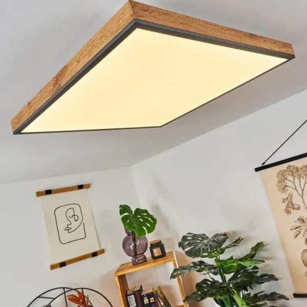 hofstein Plafonnier Salmi LED Couleur bois, Noir, Blanc, 1 lumière* Lampes Modernes