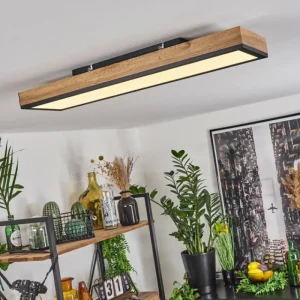 hofstein Plafonnier Salmi LED Couleur bois, Noir, Blanc, 1 lumière* Lampes Modernes