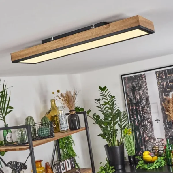 hofstein Plafonnier Salmi LED Couleur bois, Noir, Blanc, 1 lumière* Lampes Modernes
