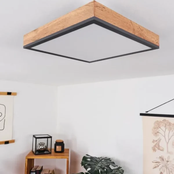 hofstein Plafonnier Salmi LED Couleur bois, Noir, Blanc, 1 lumière* Lampes Modernes