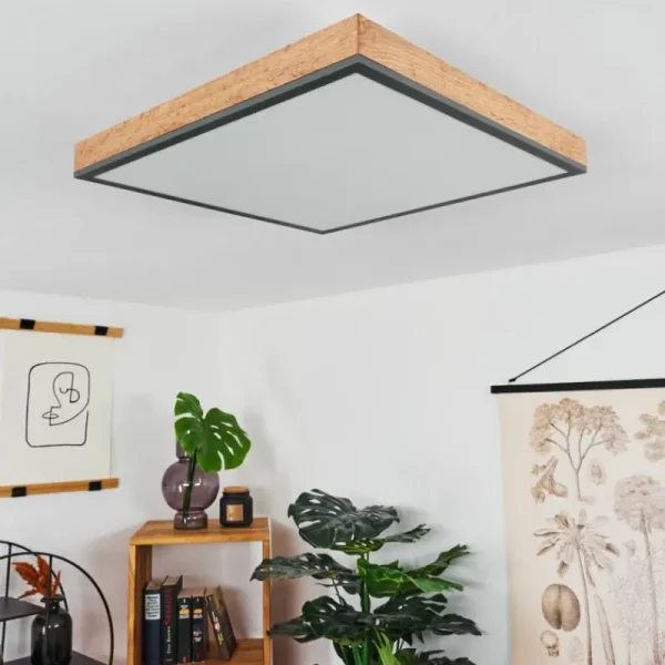 hofstein Plafonnier Salmi LED Couleur bois, Noir, Blanc, 1 lumière* Lampes Modernes