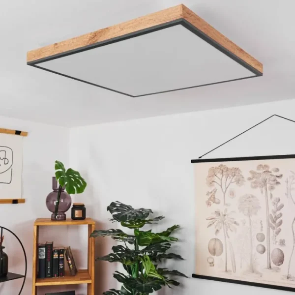 hofstein Plafonnier Salmi LED Couleur bois, Noir, Blanc, 1 lumière* Lampes Modernes