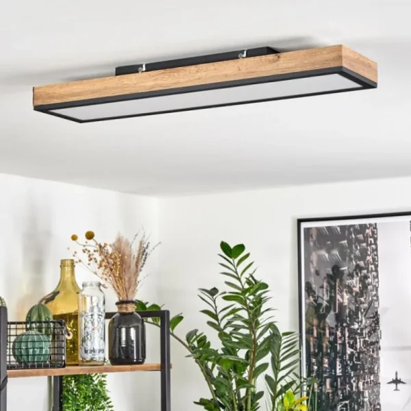 hofstein Plafonnier Salmi LED Couleur bois, Noir, Blanc, 1 lumière* Lampes Modernes