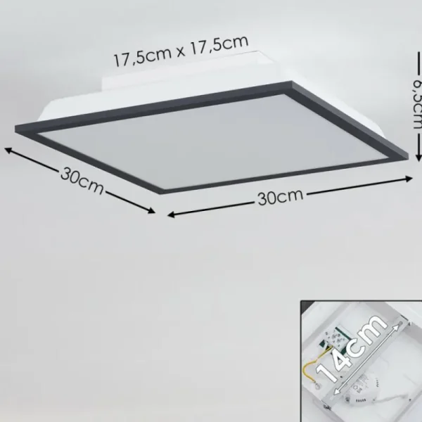 hofstein Plafonnier Salmi LED Noir, Blanc, 1 lumière* Lampes Modernes