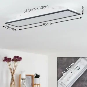 hofstein Plafonnier Salmi LED Noir, Blanc, 1 lumière* Lampes Modernes