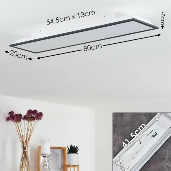 hofstein Plafonnier Salmi LED Noir, Blanc, 1 lumière* Lampes Modernes