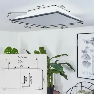 hofstein Plafonnier Salmi LED Noir, Blanc, 2 lumières* Lampes Modernes