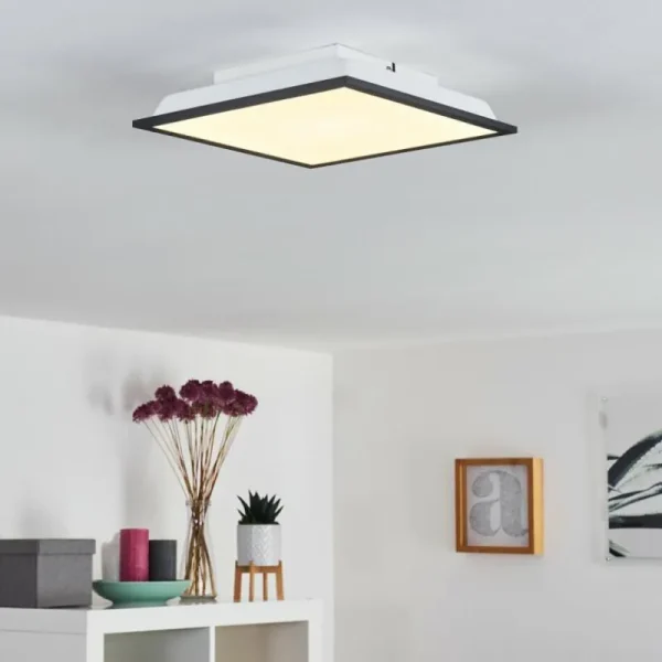 hofstein Plafonnier Salmi LED Noir, Blanc, 1 lumière* Lampes Modernes