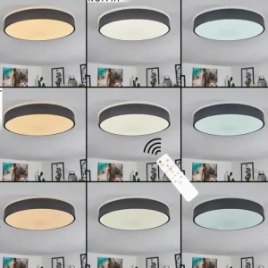 hofstein Plafonnier Samaira LED Blanc, 1 lumière, Télécommandes* Lampes Modernes