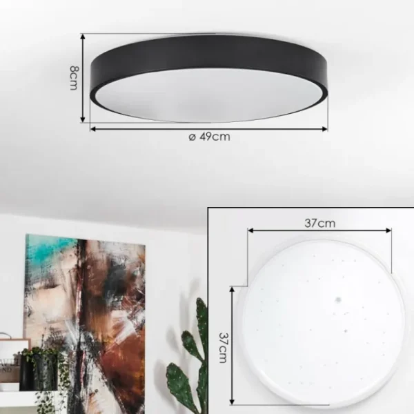 hofstein Plafonnier Samaira LED Blanc, 1 lumière, Télécommandes* Lampes Modernes