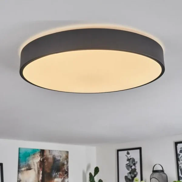 hofstein Plafonnier Samaira LED Blanc, 1 lumière, Télécommandes* Lampes Modernes