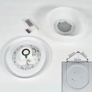 hofstein Plafonnier Sambani LED Chrome, Blanc, 1 lumière, Télécommandes, Changeur de couleurs* Lampes Modernes