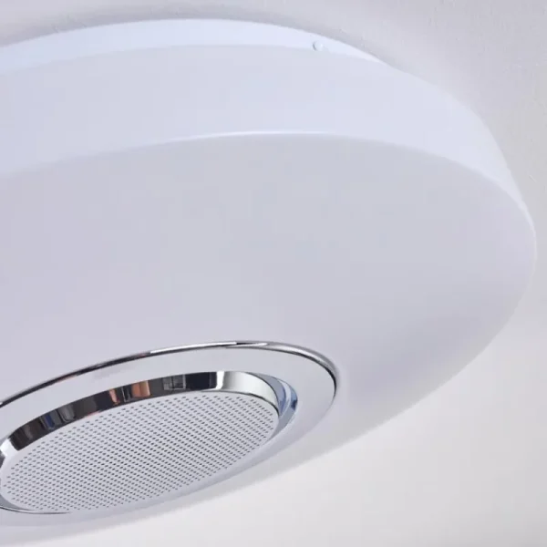 hofstein Plafonnier Sambani LED Chrome, Blanc, 1 lumière, Télécommandes, Changeur de couleurs* Lampes Modernes
