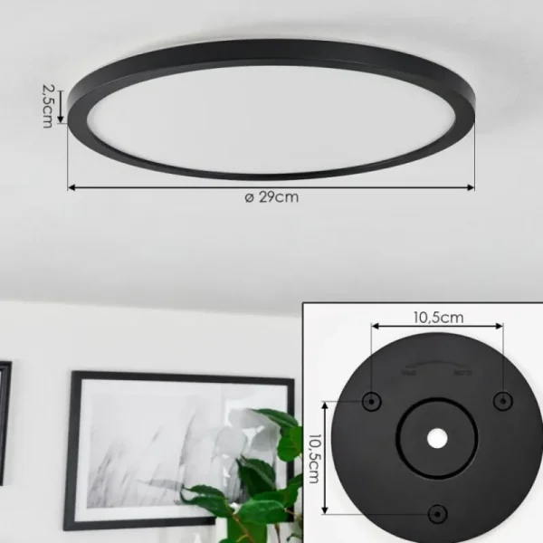 hofstein Plafonnier Sasinhosa LED Noir, 1 lumière, Télécommandes* Lampes Modernes