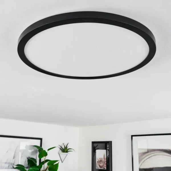 hofstein Plafonnier Sasinhosa LED Noir, 1 lumière, Télécommandes* Lampes Modernes