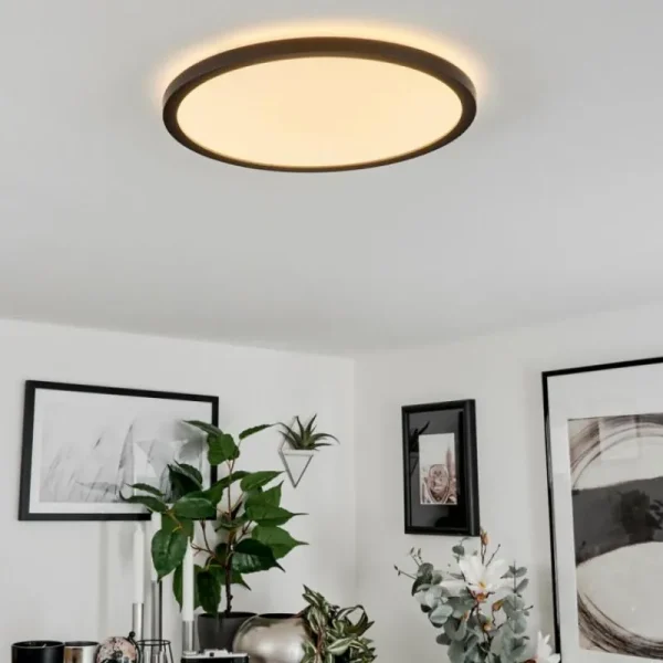 hofstein Plafonnier Sasinhosa LED Noir, 1 lumière, Télécommandes* Lampes Modernes