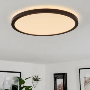 hofstein Plafonnier Sasinhosa LED Noir, 1 lumière, Télécommandes* Lampes Modernes