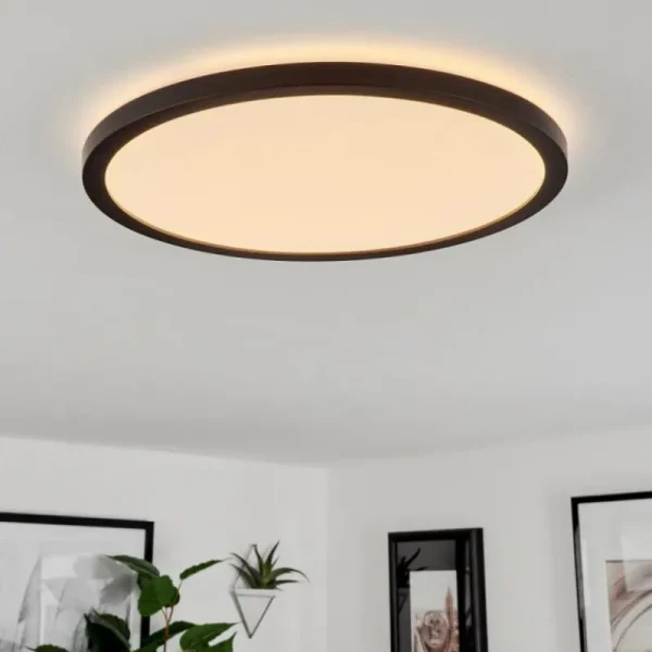 hofstein Plafonnier Sasinhosa LED Noir, 1 lumière, Télécommandes* Lampes Modernes