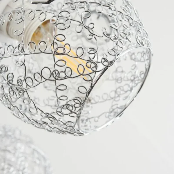 hofstein Plafonnier Saxeten Chrome, 5 lumières* Lampes En Verre