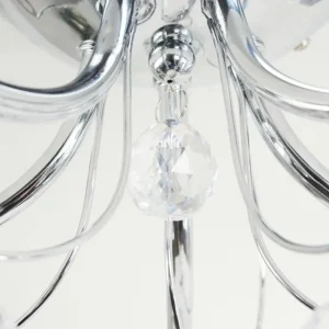 hofstein Plafonnier Saxeten Chrome, 5 lumières* Lampes En Verre