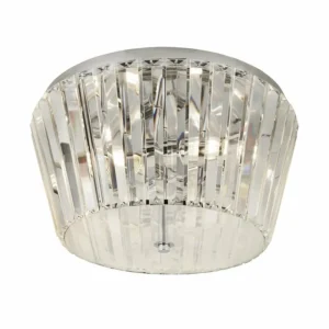 Luminaires Searchlight Plafonnier Searchlight TIARA Chrome, Transparent, 3 lumières* Lampes En Verre