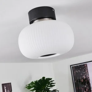 hofstein Plafonnier Sebep LED Noir, 1 lumière* Lampes En Verre