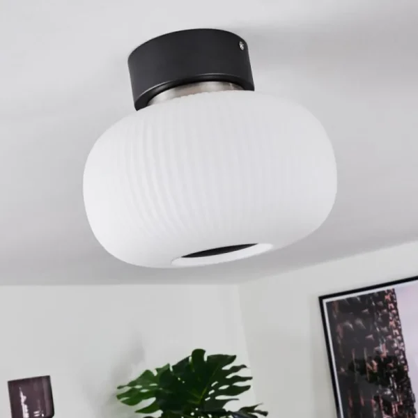 hofstein Plafonnier Sebep LED Noir, 1 lumière* Lampes En Verre