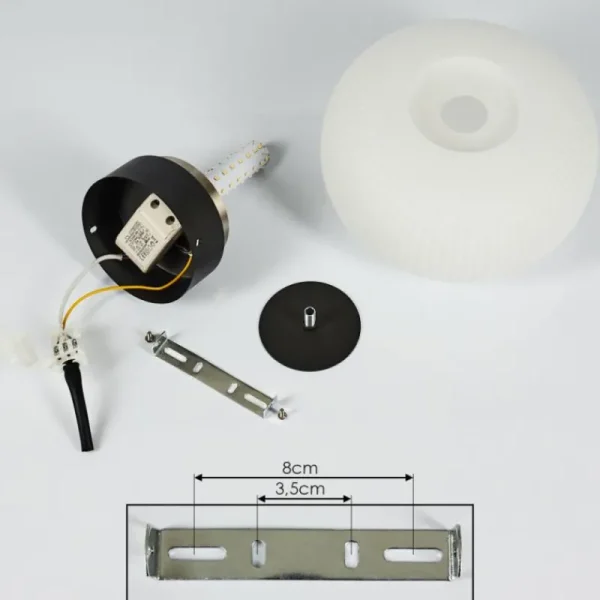 hofstein Plafonnier Sebep LED Noir, 1 lumière* Lampes En Verre