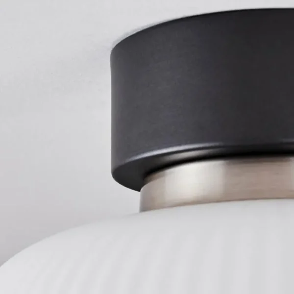 hofstein Plafonnier Sebep LED Noir, 1 lumière* Lampes En Verre