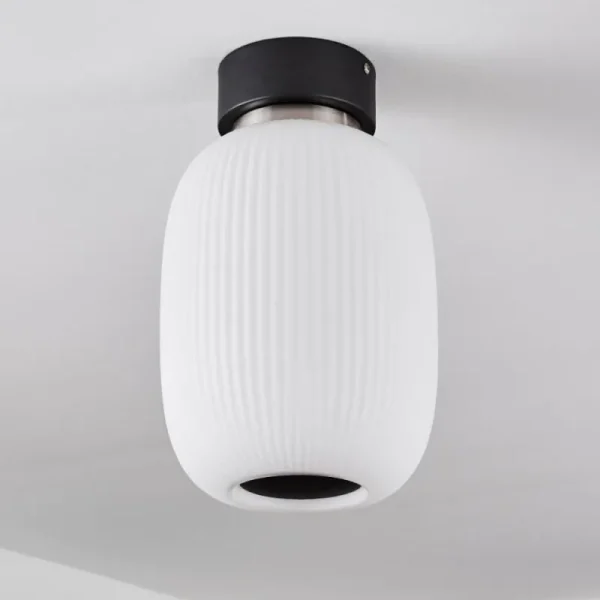 hofstein Plafonnier Sebep LED Noir, 1 lumière* Lampes En Verre