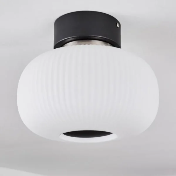 hofstein Plafonnier Sebep LED Noir, 1 lumière* Lampes En Verre