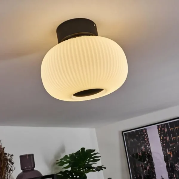 hofstein Plafonnier Sebep LED Noir, 1 lumière* Lampes En Verre