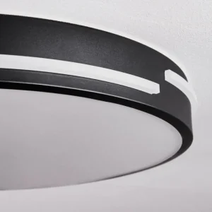 hofstein Plafonnier Seewen LED Noir, Blanc, 1 lumière, Télécommandes* Lampes Modernes