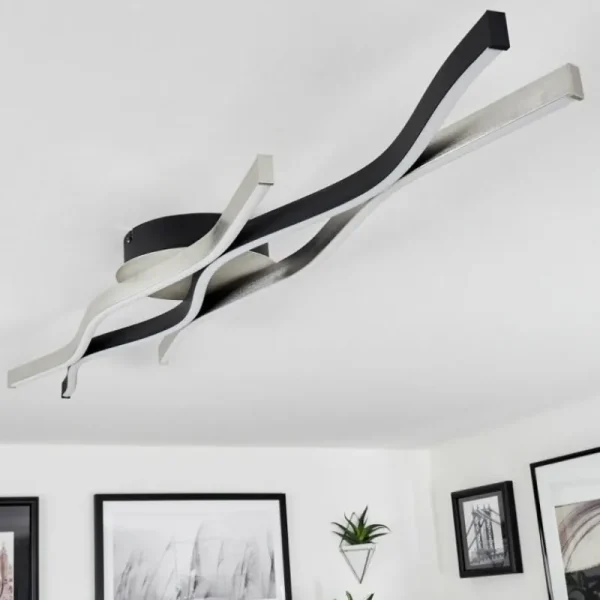 hofstein Plafonnier Serlande LED Noir, 1 lumière* Lampes Modernes