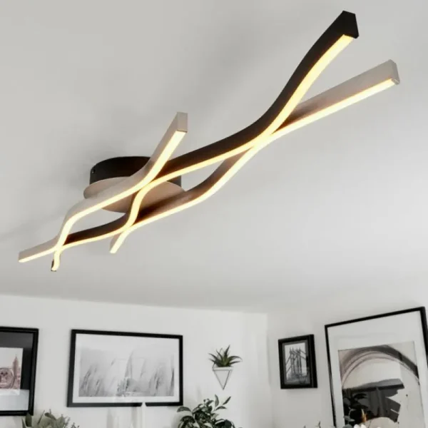 hofstein Plafonnier Serlande LED Noir, 1 lumière* Lampes Modernes