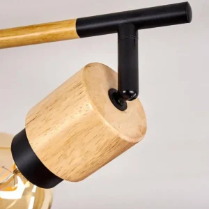 hofstein Plafonnier Sezze Bois clair, Noir, 4 lumières* Lampes Modernes