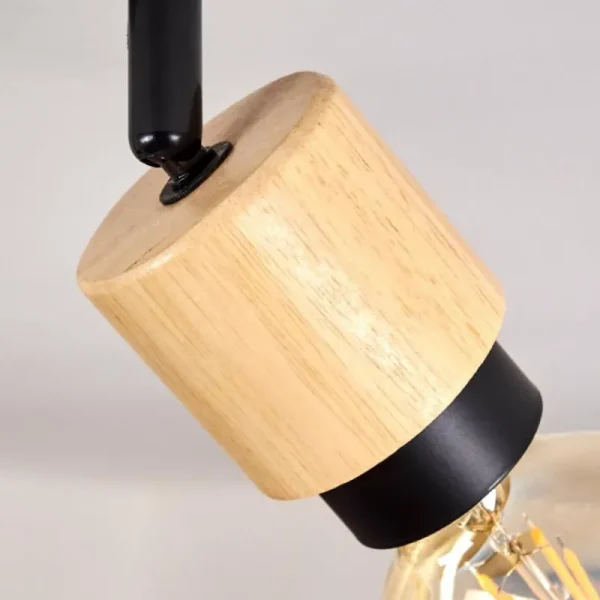 hofstein Plafonnier Sezze Bois clair, Noir, 2 lumières* Lampes Modernes