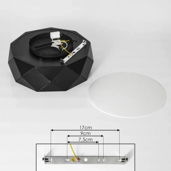 hofstein Plafonnier Shouver Noir, Blanc, 3 lumières* Lampes Modernes