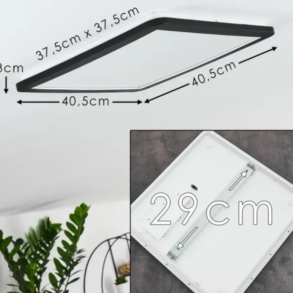 hofstein Plafonnier Siguna LED Noir, Blanc, 1 lumière* Lampes Modernes