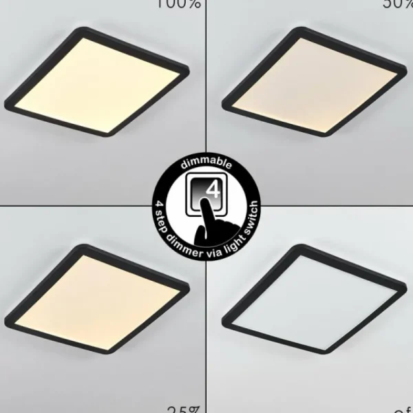 hofstein Plafonnier Siguna LED Noir, Blanc, 1 lumière* Lampes Modernes