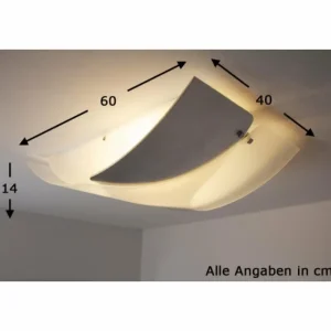 Sil Lux Plafonnier Baltimora Acier inoxydable, Blanc, 2 lumières* Lampes En Verre