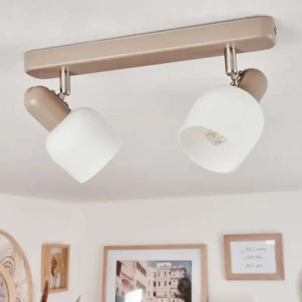 hofstein Plafonnier Sivol Nickel mat, Sable, 2 lumières* Lampes Modernes