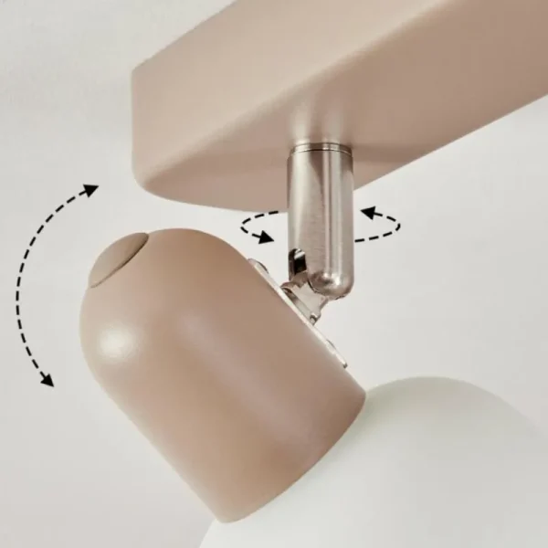 hofstein Plafonnier Sivol Nickel mat, Sable, 2 lumières* Lampes Modernes