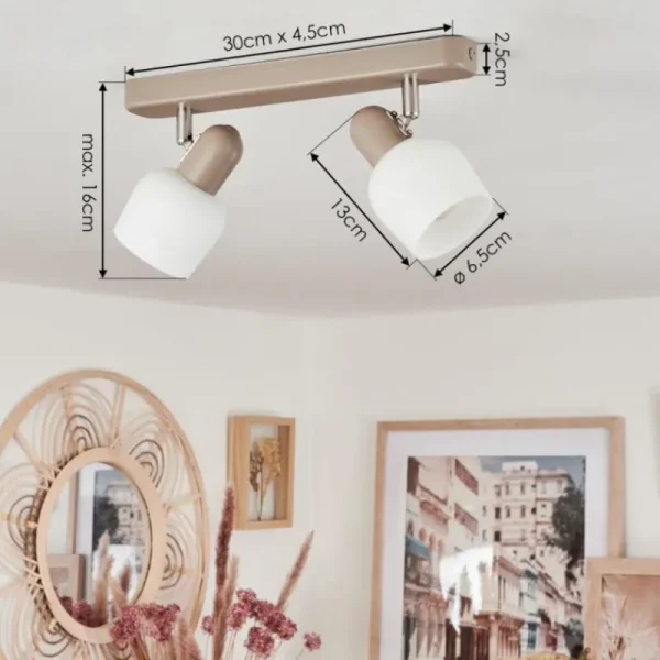 hofstein Plafonnier Sivol Nickel mat, Sable, 2 lumières* Lampes Modernes