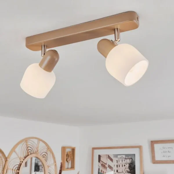 hofstein Plafonnier Sivol Nickel mat, Sable, 2 lumières* Lampes Modernes