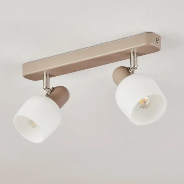 hofstein Plafonnier Sivol Nickel mat, Sable, 2 lumières* Lampes Modernes