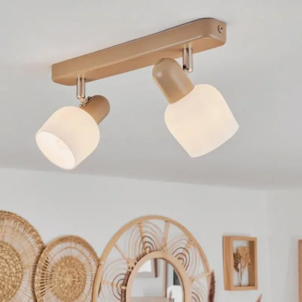hofstein Plafonnier Sivol Nickel mat, Sable, 2 lumières* Lampes Modernes
